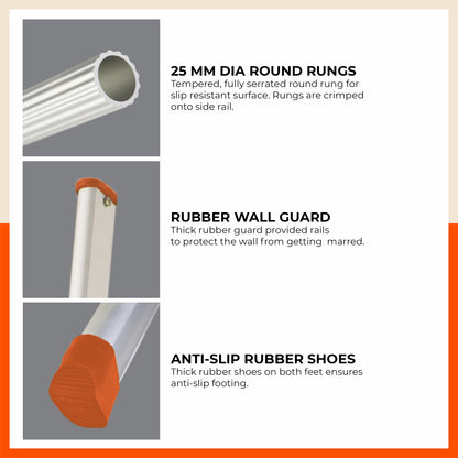 Bathla WR 1000 – Wall Reclining Ladder with 65MM Non-Slip Steps & Rubber Wall Guard