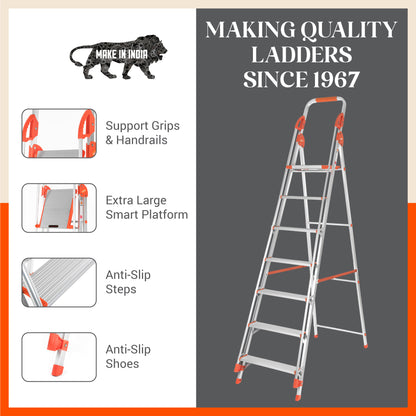 Bathla Zenith 7-Step Foldable Aluminium Ladder For Home