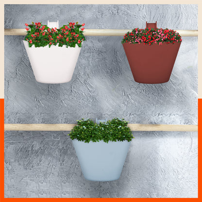 KAI Hanging Oval Planters For Home (Earth & Sky - Set of 3)