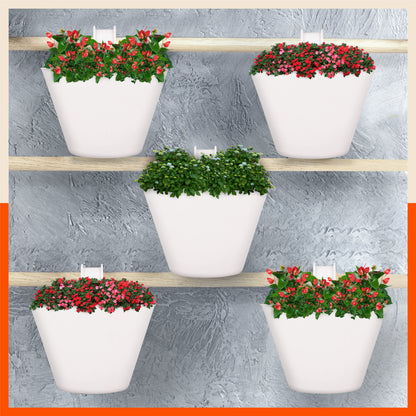 KAI Hanging Oval Planters For Home (Ivory White - Set of 5)