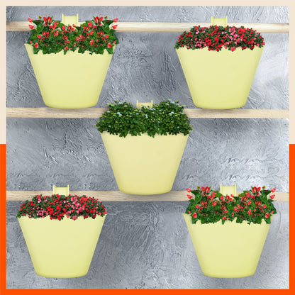 KAI Hanging Oval Planters For Home (Yellow - Set of 5)