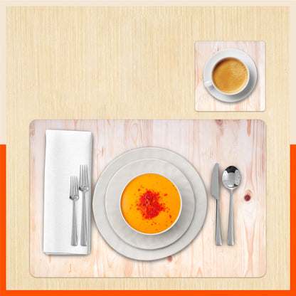 Polypropylene Table Mats & Coasters for Dining Table at Home (MAPLE - Set of 6)