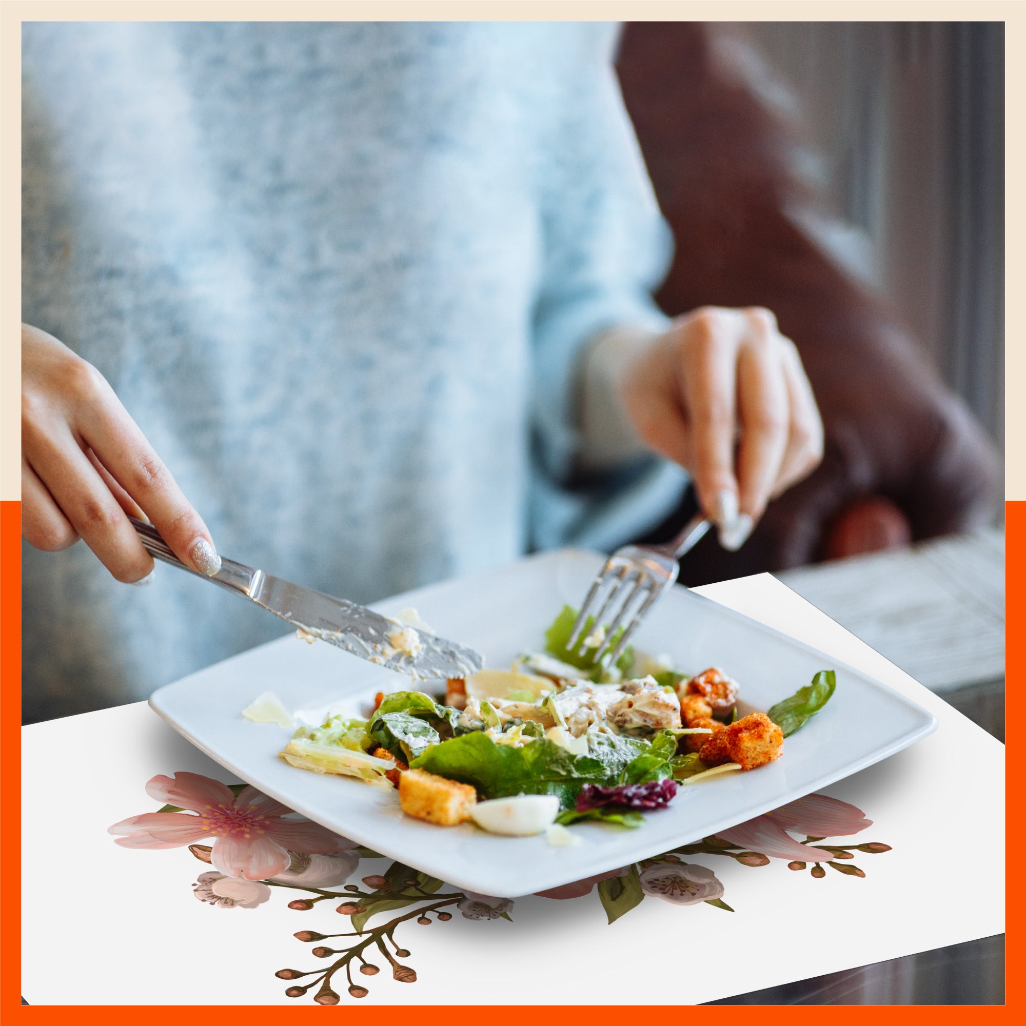 Polypropylene Table Mats & Coasters for Dining Table at Home (BLOOM - Set of 6)