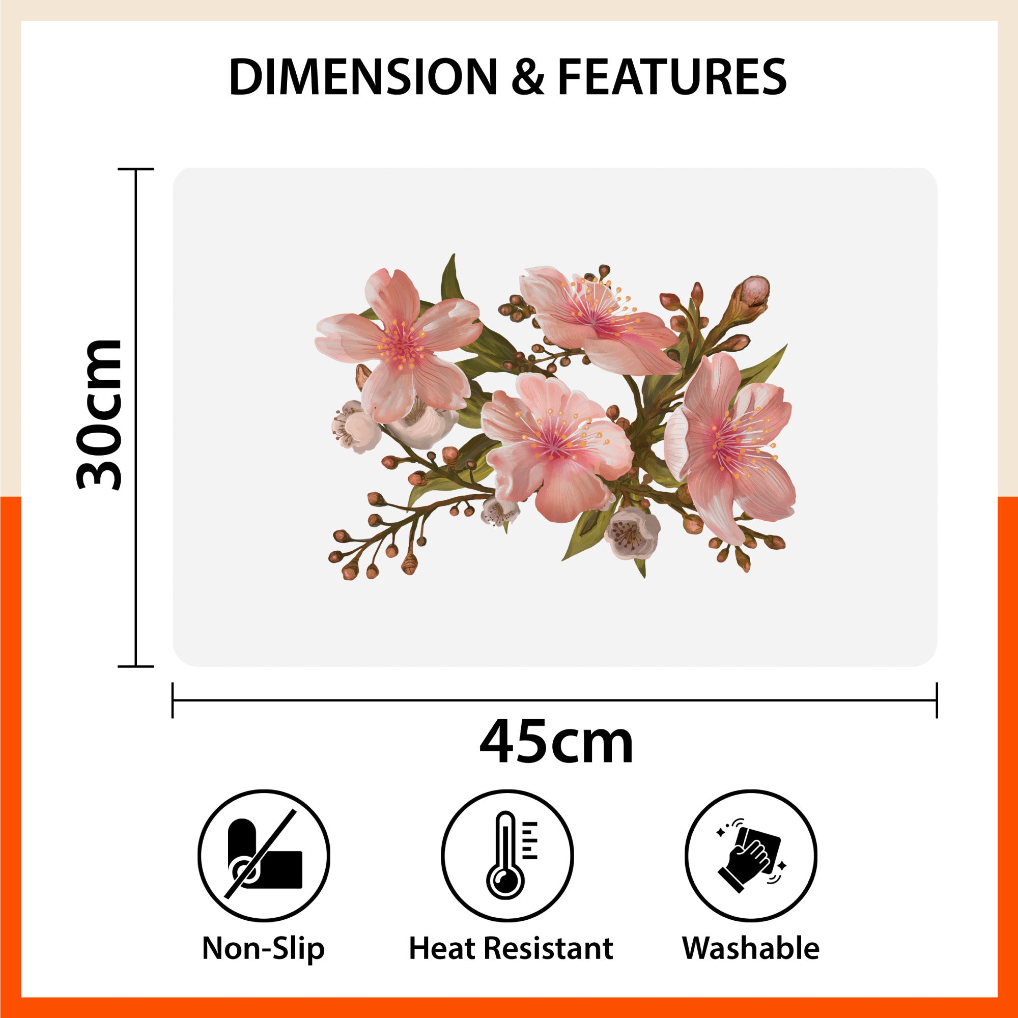 Polypropylene Table Mats & Coasters for Dining Table at Home (BLOOM - Set of 6)