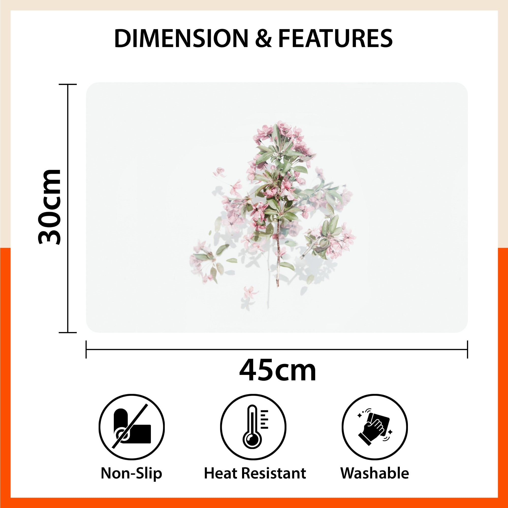 Polypropylene Table Mats & Coasters for Dining Table at Home (BLOSSOM - Set of 6)