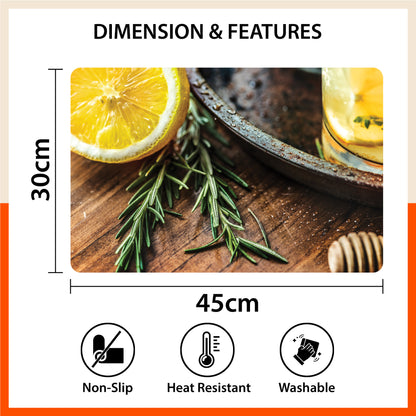 Polypropylene Table Mats & Coasters for Dining Table at Home (CITRUS - Set of 6)
