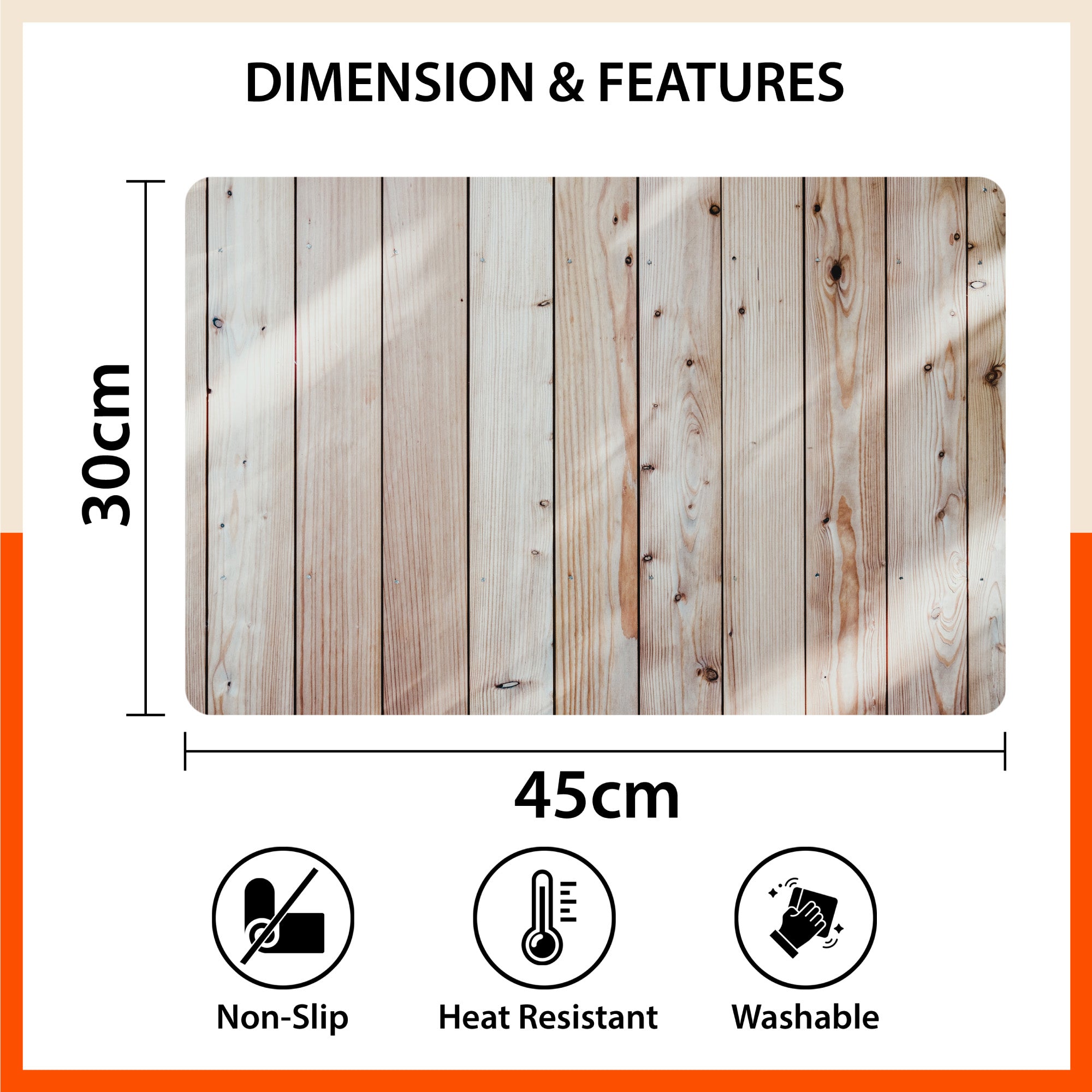 Polypropylene Table Mats & Coasters for Dining Table at Home (CEDAR - Set of 6)