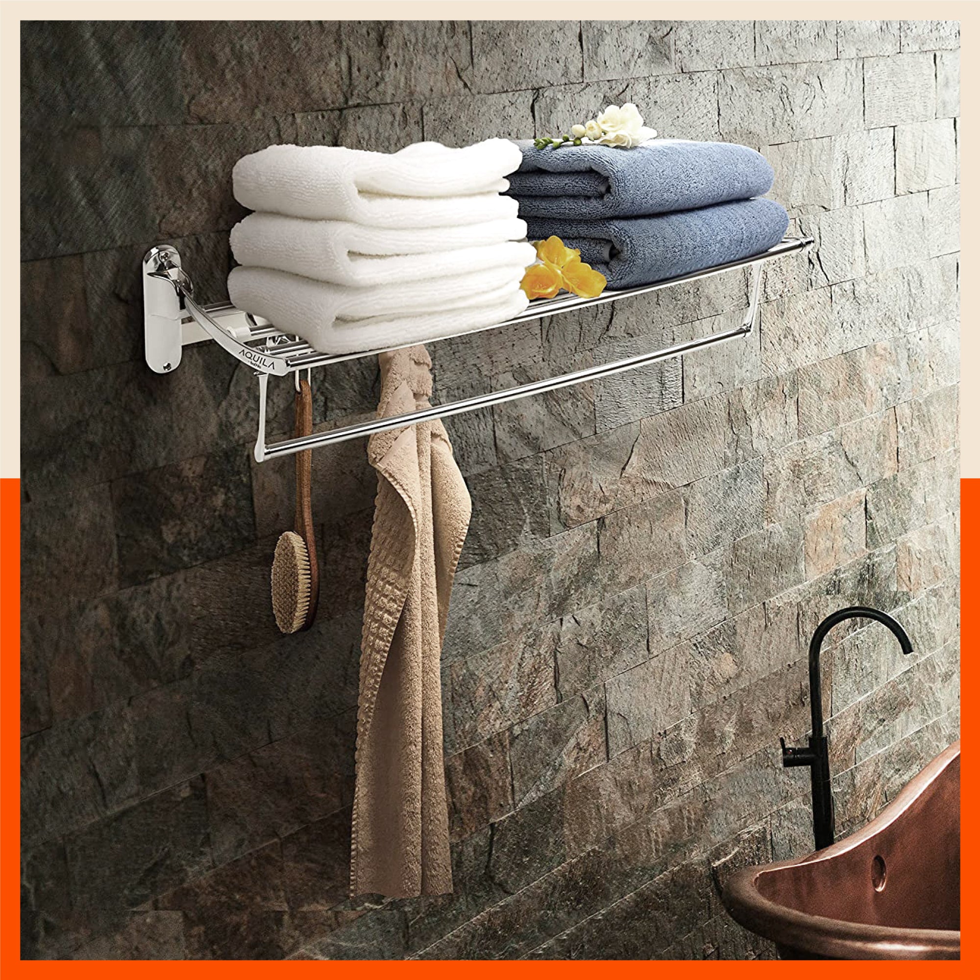 Dorado Stainless Steel Towel Rack / Holder / Stand For Home (Large - 24 inches)