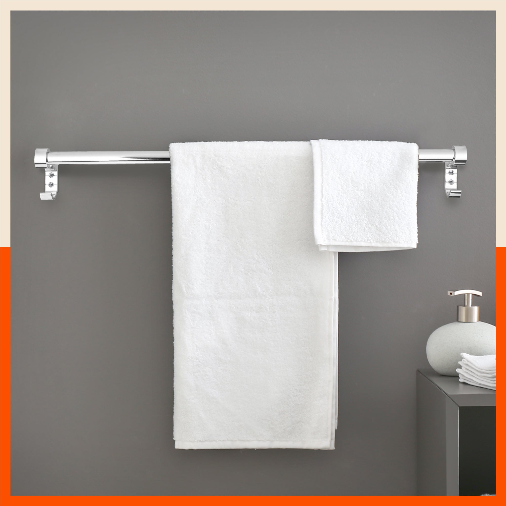Lyra Aluminium Towel Rod / Rack / Hanger for Home (Large - 24 Inches)