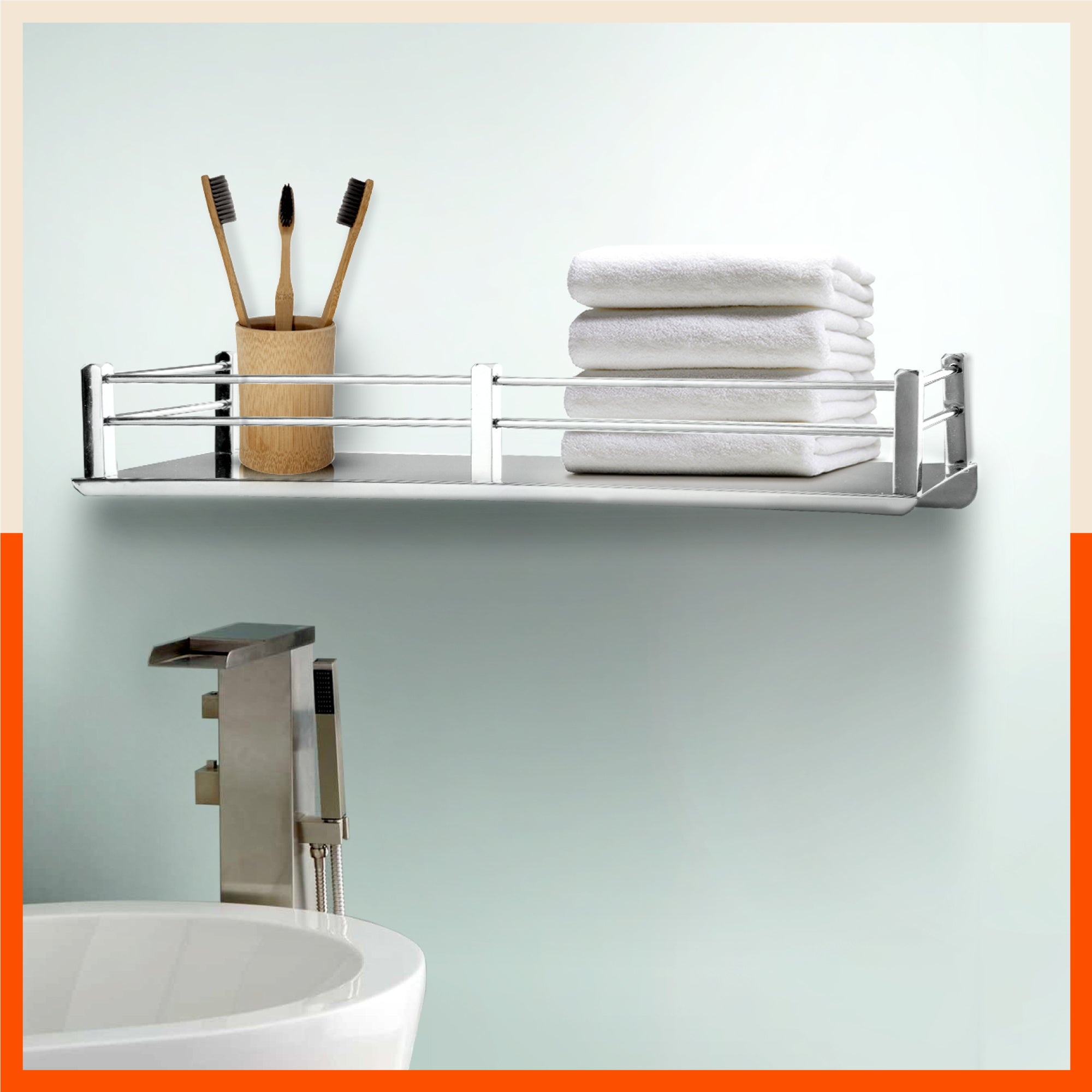 Ursa Stainless Steel Bathroom Shelf For Home