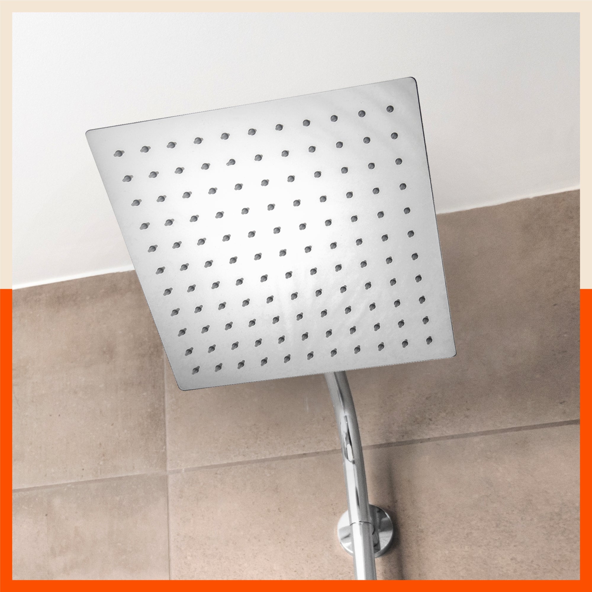 Zoya Ultra-Slim Rectangular Shower Head For Home | Extra Large - 300mm x 300mm