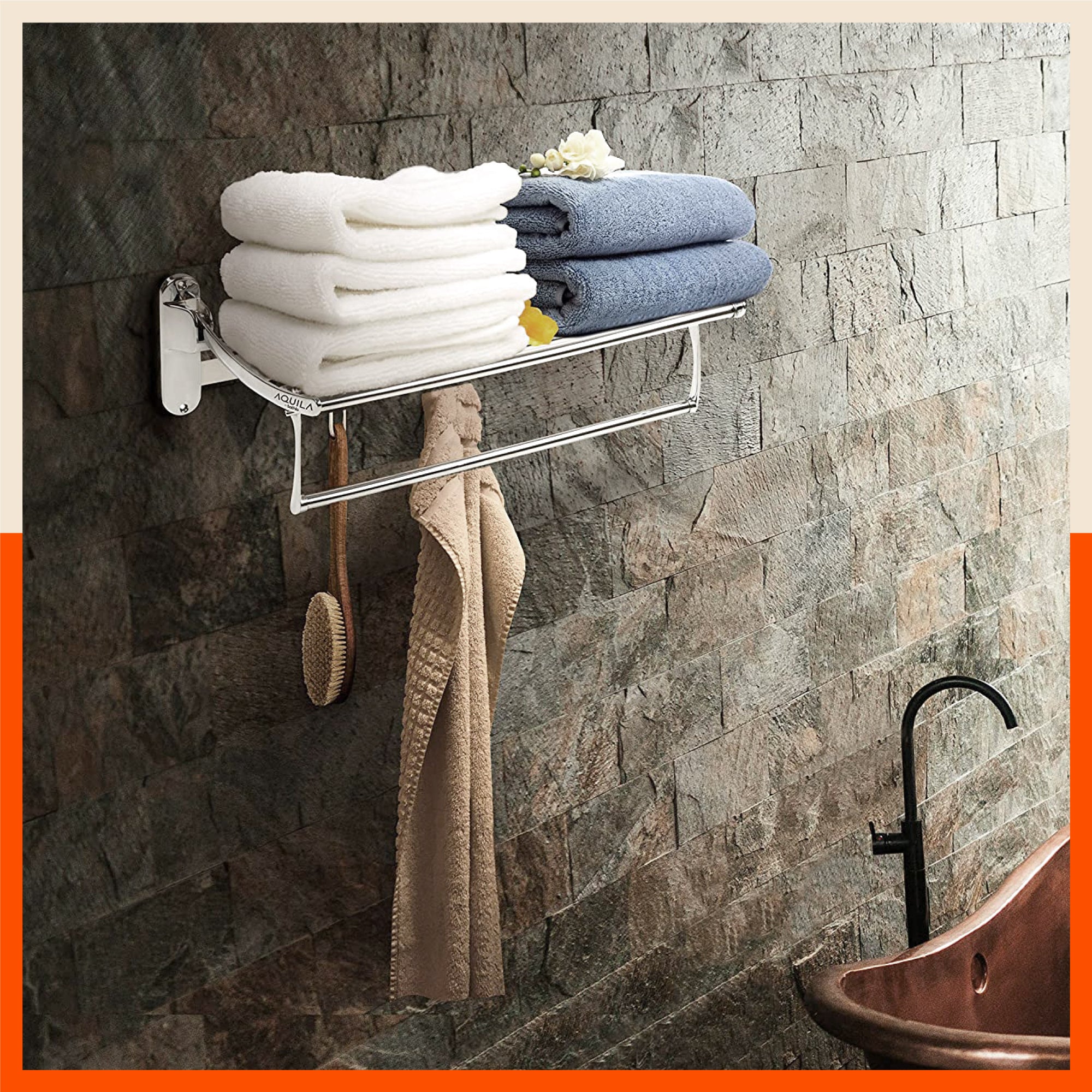 Dorado Stainless Steel Towel Rack / Holder / Stand For Home (Medium - 18 inches)