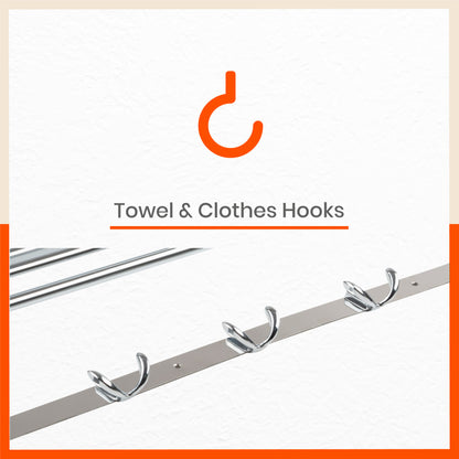 Dorado Stainless Steel Towel Rack / Holder / Stand For Home (Medium - 18 inches)