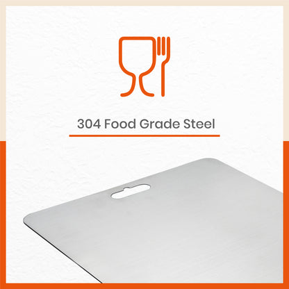ENOX Stainless Steel Chopping Board | Extra Large For Home (Size: 310mm x 500mm, Thickness: 1.5mm)