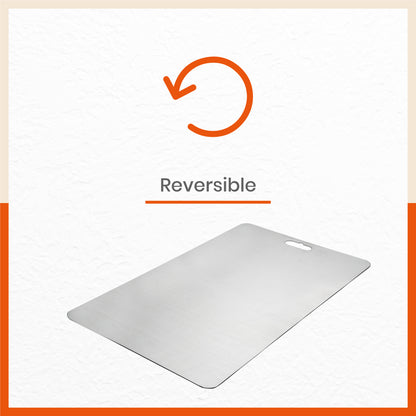 ENOX Stainless Steel Chopping Board | Medium For Home (Size: 200mm x 300mm, Thickness: 1.5mm)