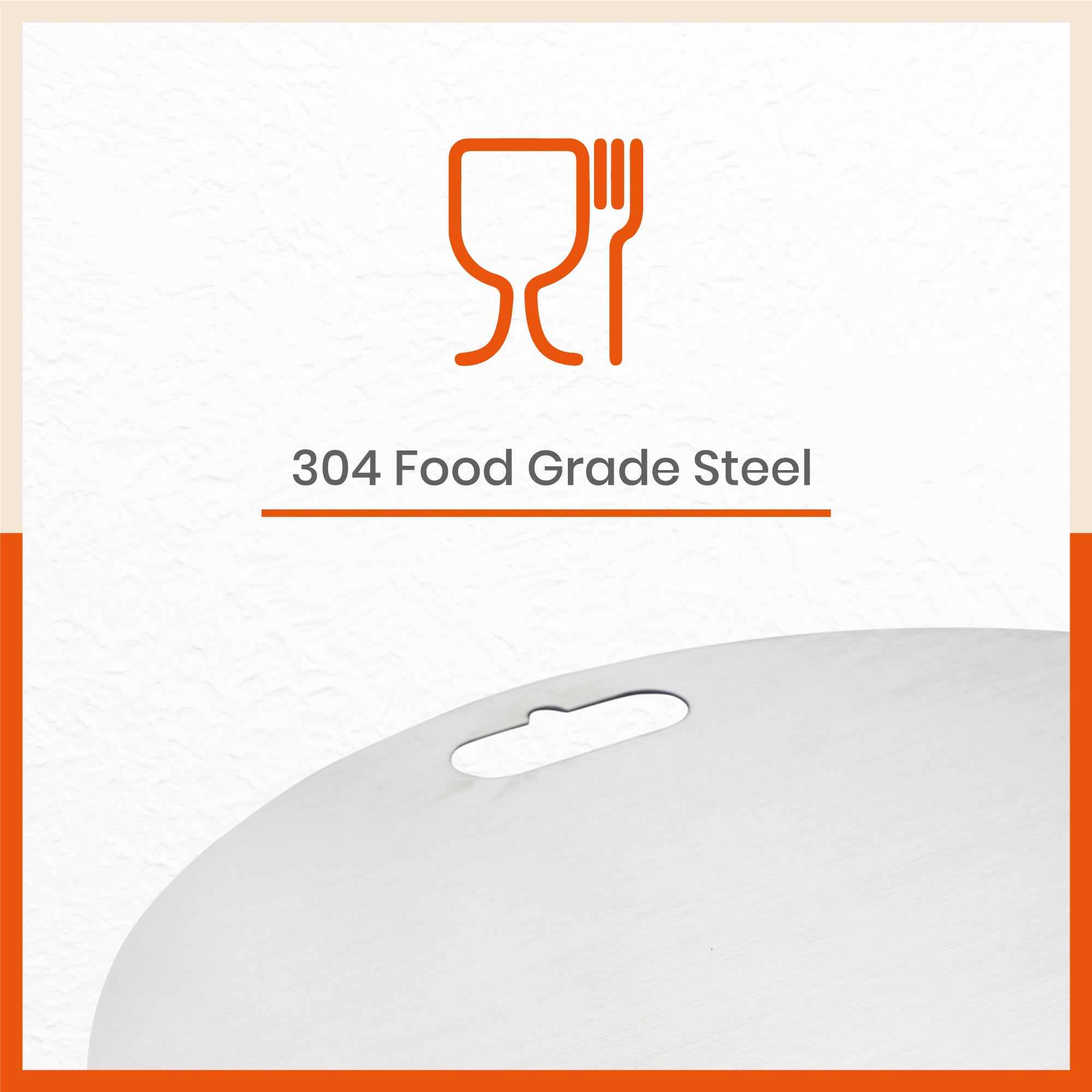 ENOX Stainless Steel Chopping Board | Circular For Home (Size: 350mm Diameter, Thickness: 1.5mm)