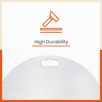 ENOX Stainless Steel Chopping Board | Circular For Home (Size: 350mm Diameter, Thickness: 1.5mm)