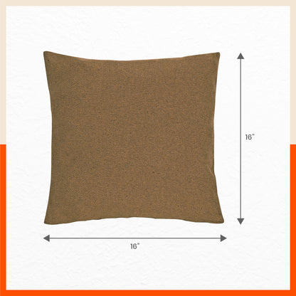 AKIRA Jute Cushion Covers For Home | Beige (Set of 3 - 16 x 16 Inches)