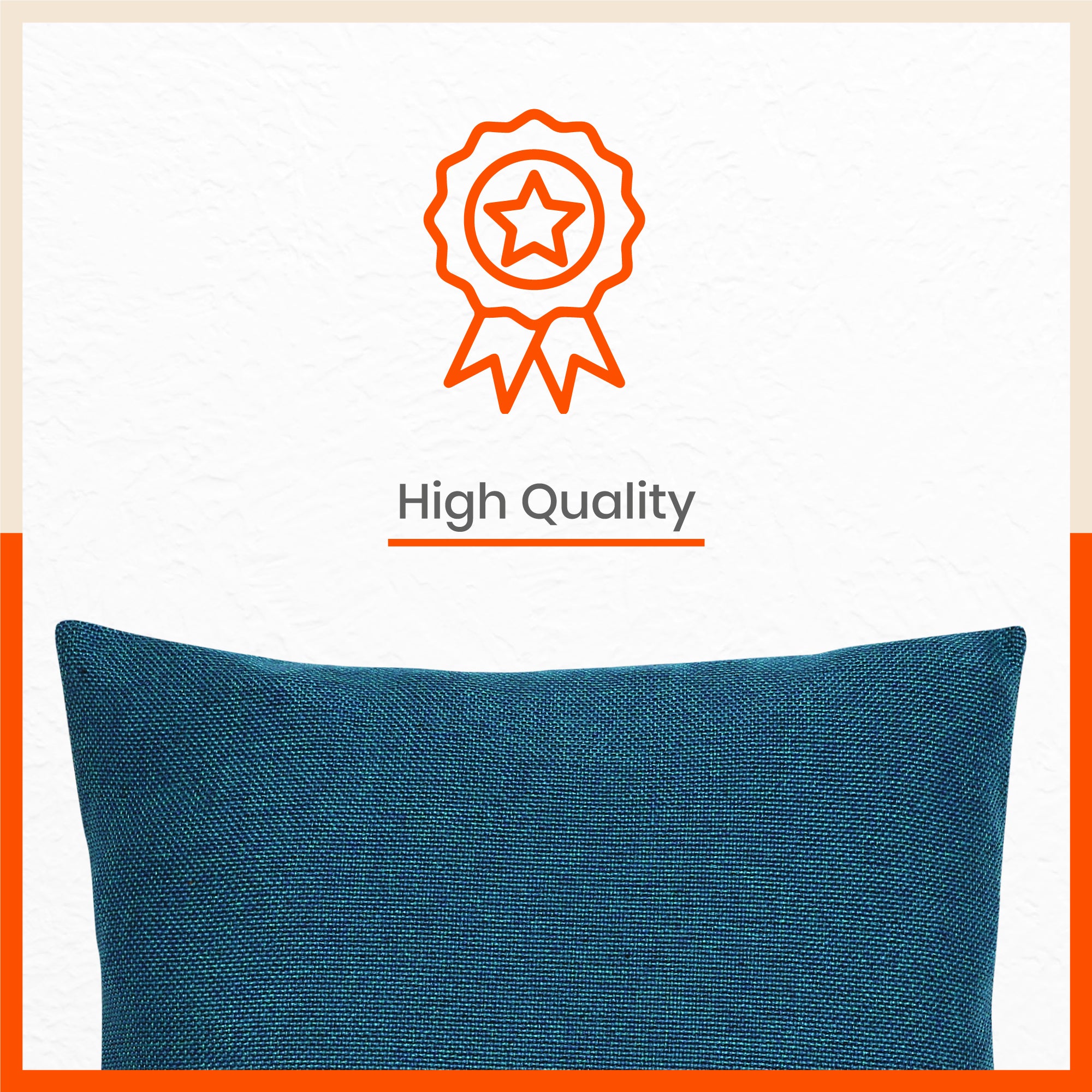 AKIRA Jute Cushion Covers For Home | Blue (Set of 3 - 16 x 16 Inches)
