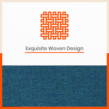 AKIRA Jute Cushion Covers For Home | Blue (Set of 3 - 16 x 16 Inches)