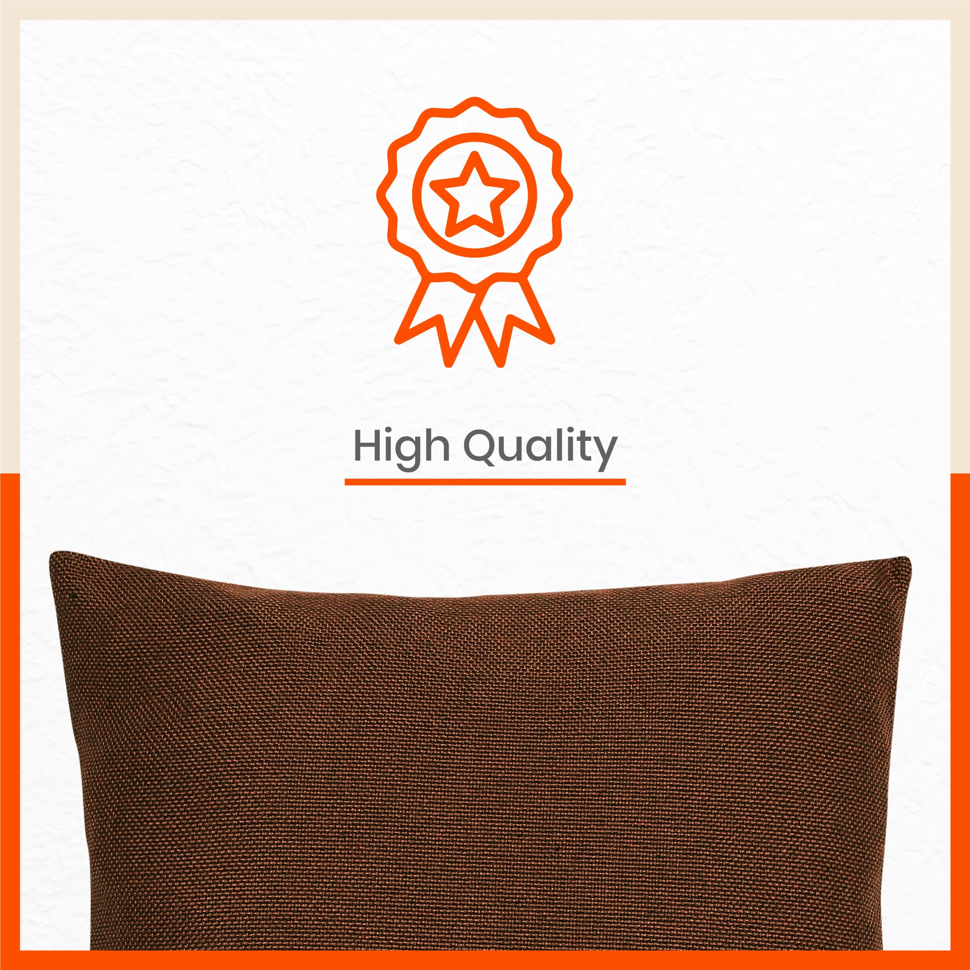 AKIRA Jute Cushion Covers For Home | Bronze (Set of 3 - 16 x 16 Inches)