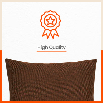 AKIRA Jute Cushion Covers For Home | Bronze (Set of 5 - 16 x 16 Inches)