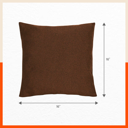 AKIRA Jute Cushion Covers For Home | Bronze (Set of 3 - 16 x 16 Inches)