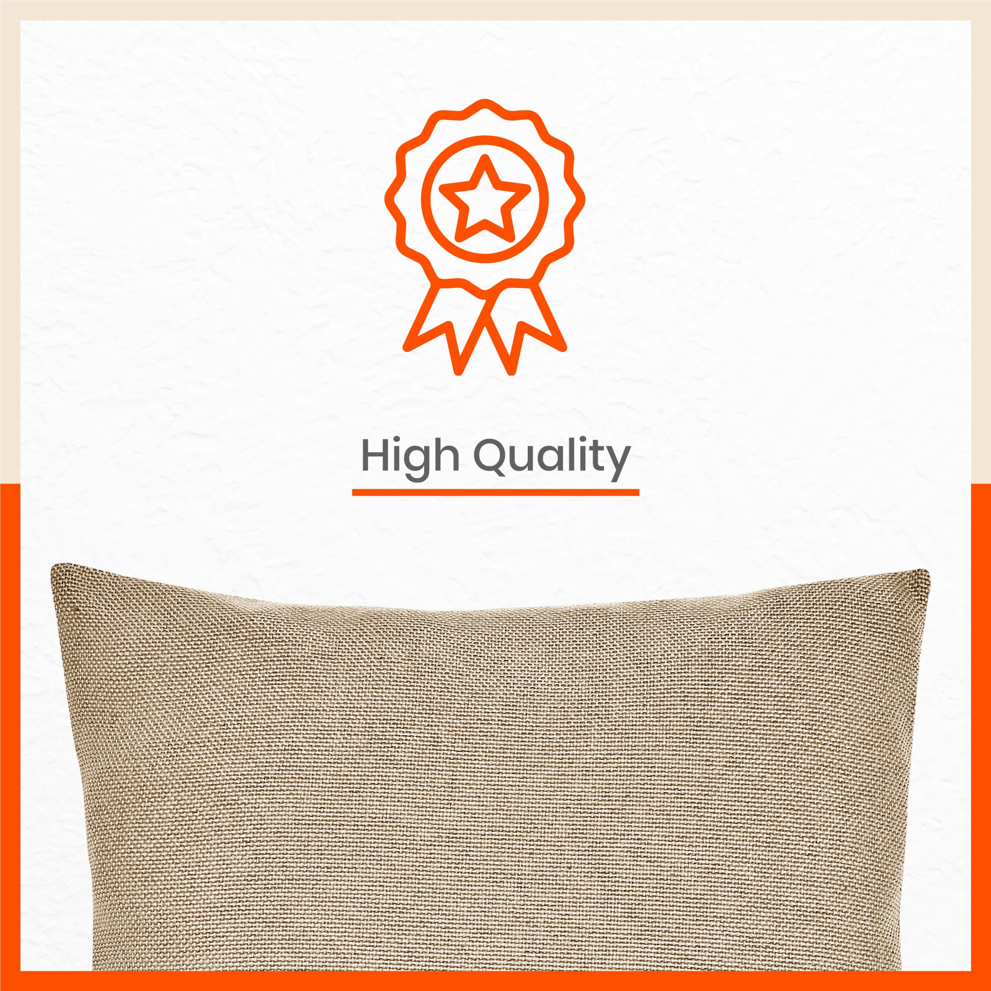 AKIRA Jute Cushion Covers For Home | Cream (Set of 3 - 16 x 16 Inches)