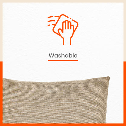 AKIRA Jute Cushion Covers For Home | Cream (Set of 3 - 16 x 16 Inches)