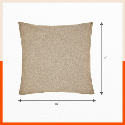 AKIRA Jute Cushion Covers For Home | Cream (Set of 3 - 16 x 16 Inches)