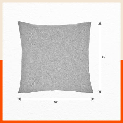 AKIRA Jute Cushion Covers For Home | Grey (Set of 5 - 16 x 16 Inches)