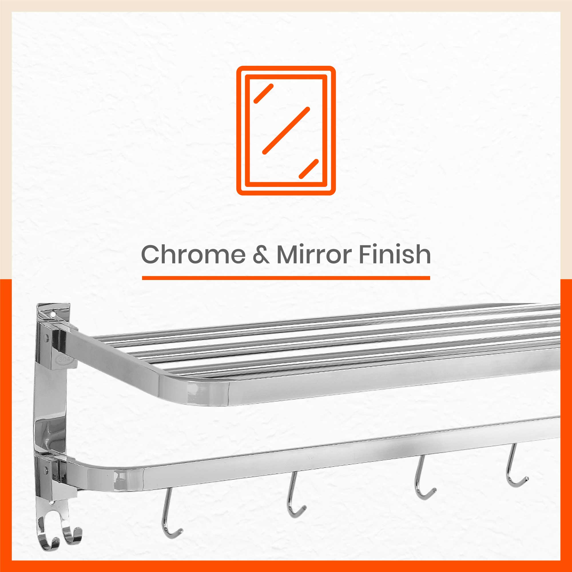 Dorado Double Folding Stainless Steel Towel Rack / Holder/ Stand for Home (24 inches)