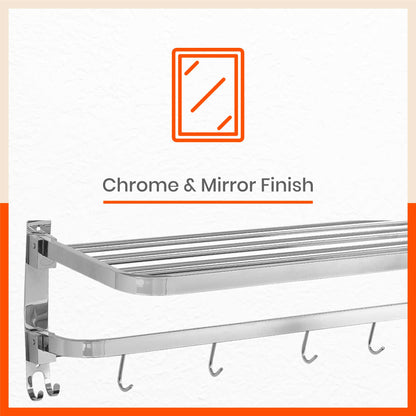 Dorado Double Folding Stainless Steel Towel Rack / Holder/ Stand for Home (24 inches)