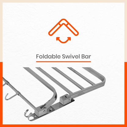 Dorado Double Folding Stainless Steel Towel Rack / Holder/ Stand for Home (24 inches)