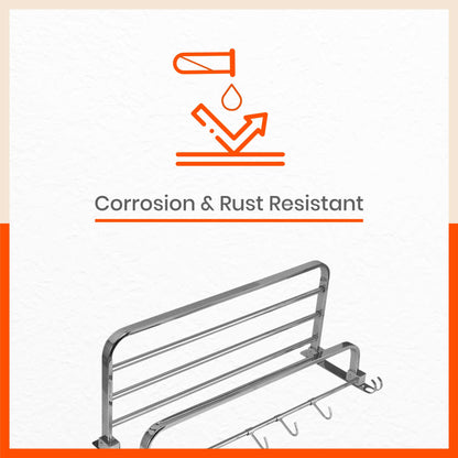 Dorado Double Folding Stainless Steel Towel Rack / Holder/ Stand for Home (24 inches)