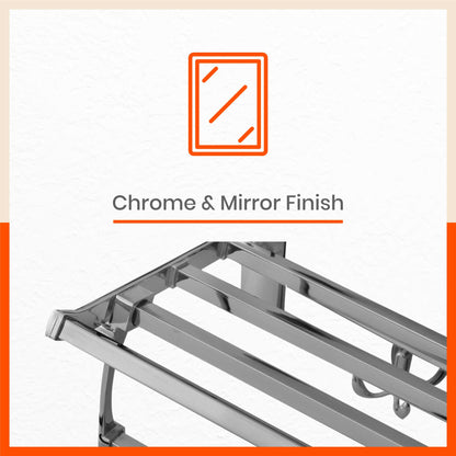 Dorado Square Stainless Steel Towel Rack / Holder / Stand For Home (Medium - 18 inches)