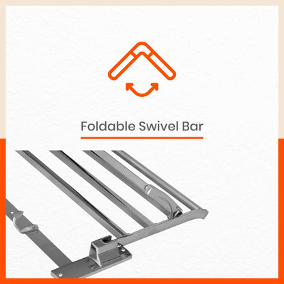 Dorado Square Stainless Steel Towel Rack / Holder / Stand For Home (Medium - 18 inches)