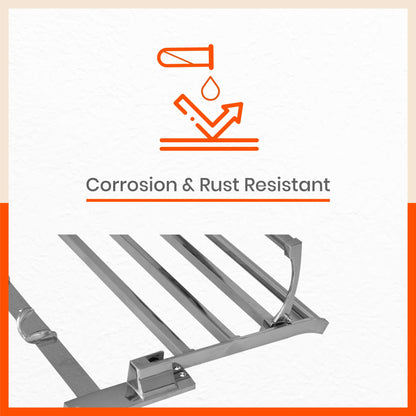 Dorado Square Stainless Steel Towel Rack / Holder / Stand For Home (Medium - 18 inches)