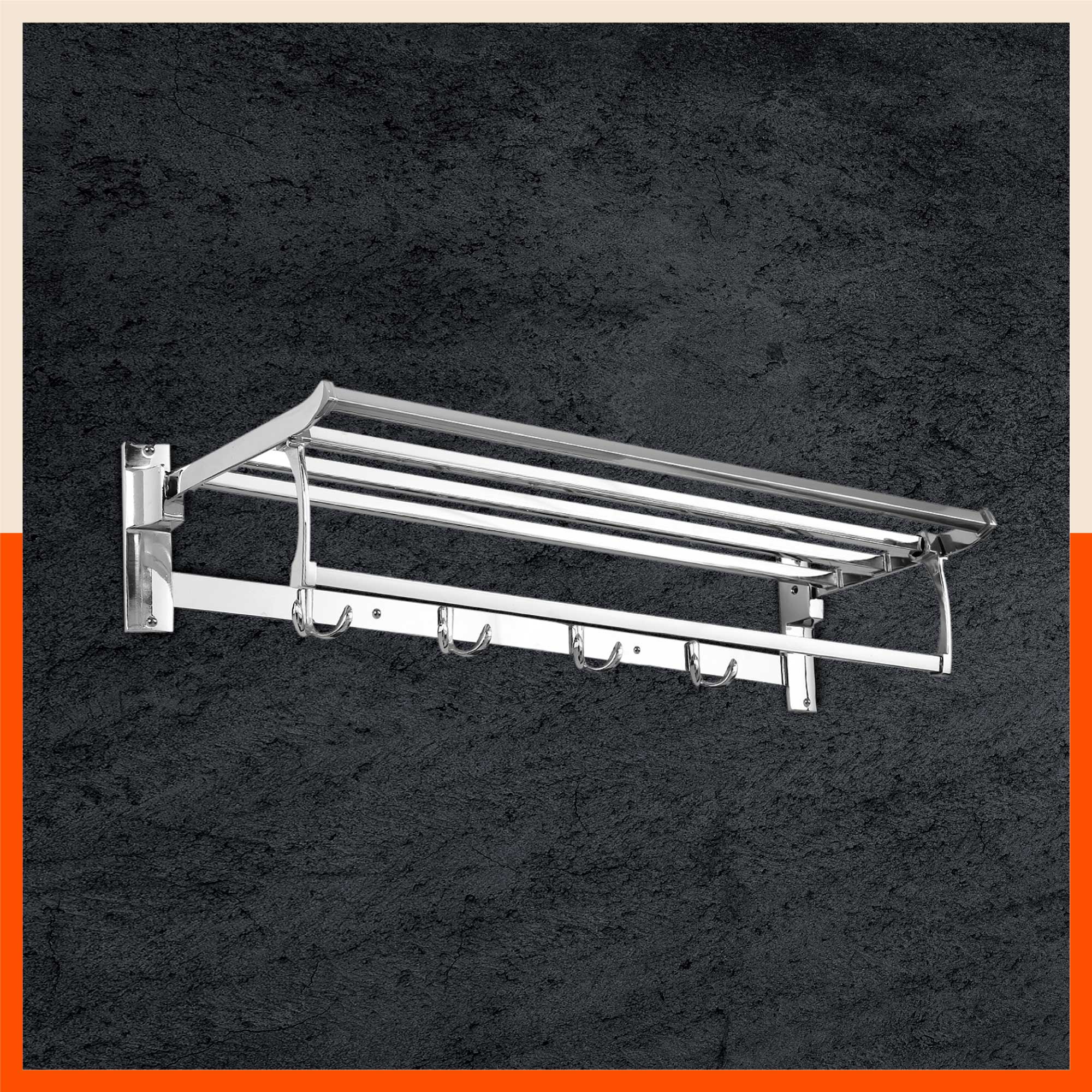 Dorado Square Stainless Steel Towel Rack / Holder / Stand For Home (Large - 24 inches)