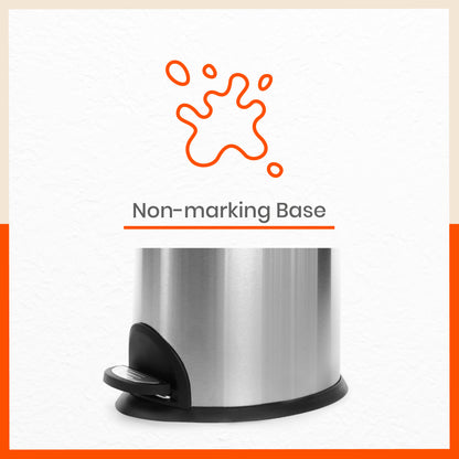 Bathla Contempo Stainless Steel Pedal Step Dustbin For Home - Small (5 L)