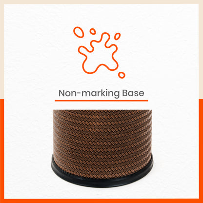 Bathla Eleganza Dustbin For Home - Brown Cane (8 L)