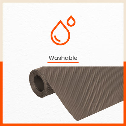 Vega Multipurpose Diamond Texture Shelf Liner | Brown ( 45cm X 150cm 380 GSM Pack of 3 )