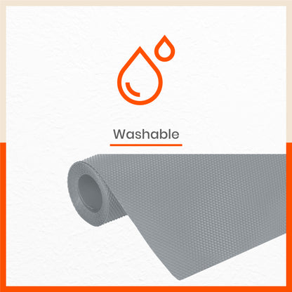 Vega Multipurpose Diamond Texture Shelf Liner | Light Grey (60 cm X 500 cm 380 GSM)