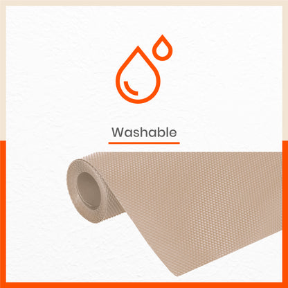 Vega Multipurpose Diamond Texture Shelf Liner | Beige ( 45cm X 150cm 380 GSM Pack of 3 )