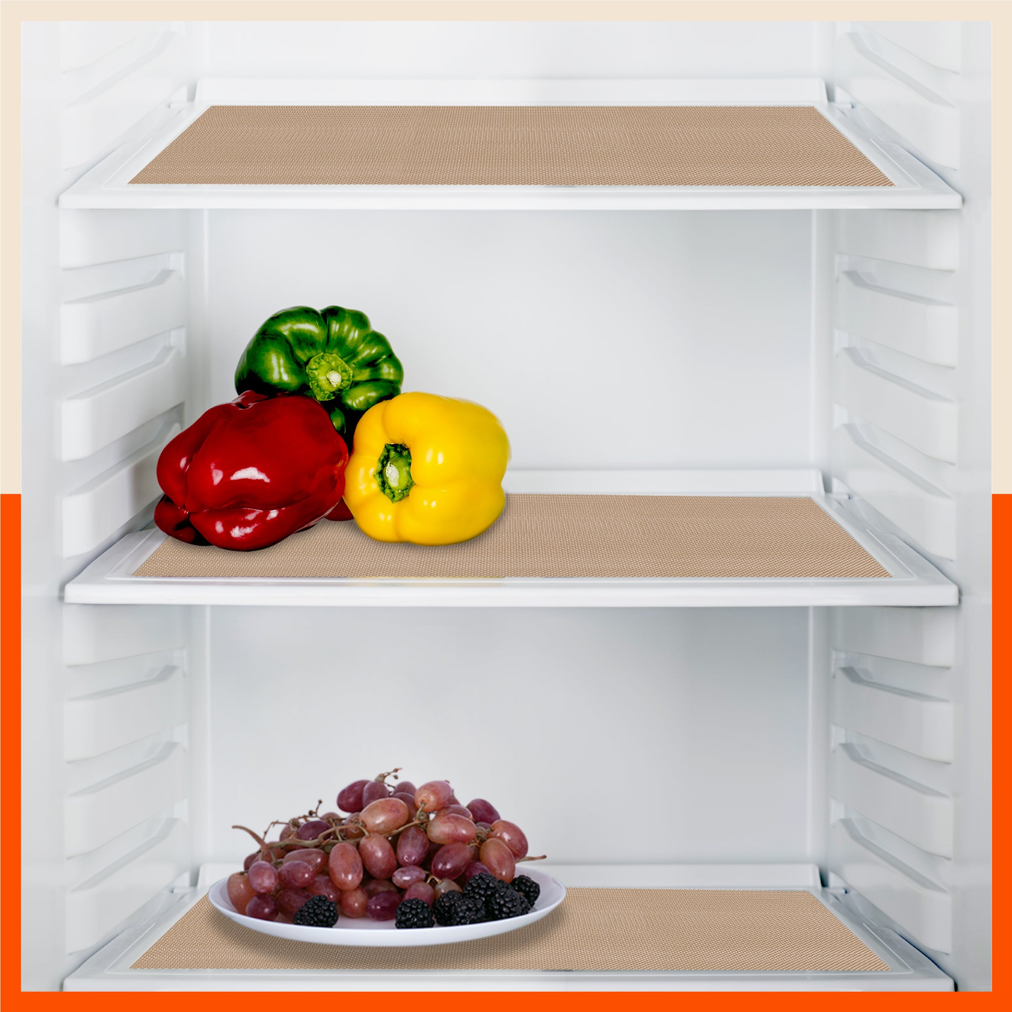 Vega Multipurpose Diamond Texture Shelf Liner | Beige ( 45cm X 150cm 380 GSM)