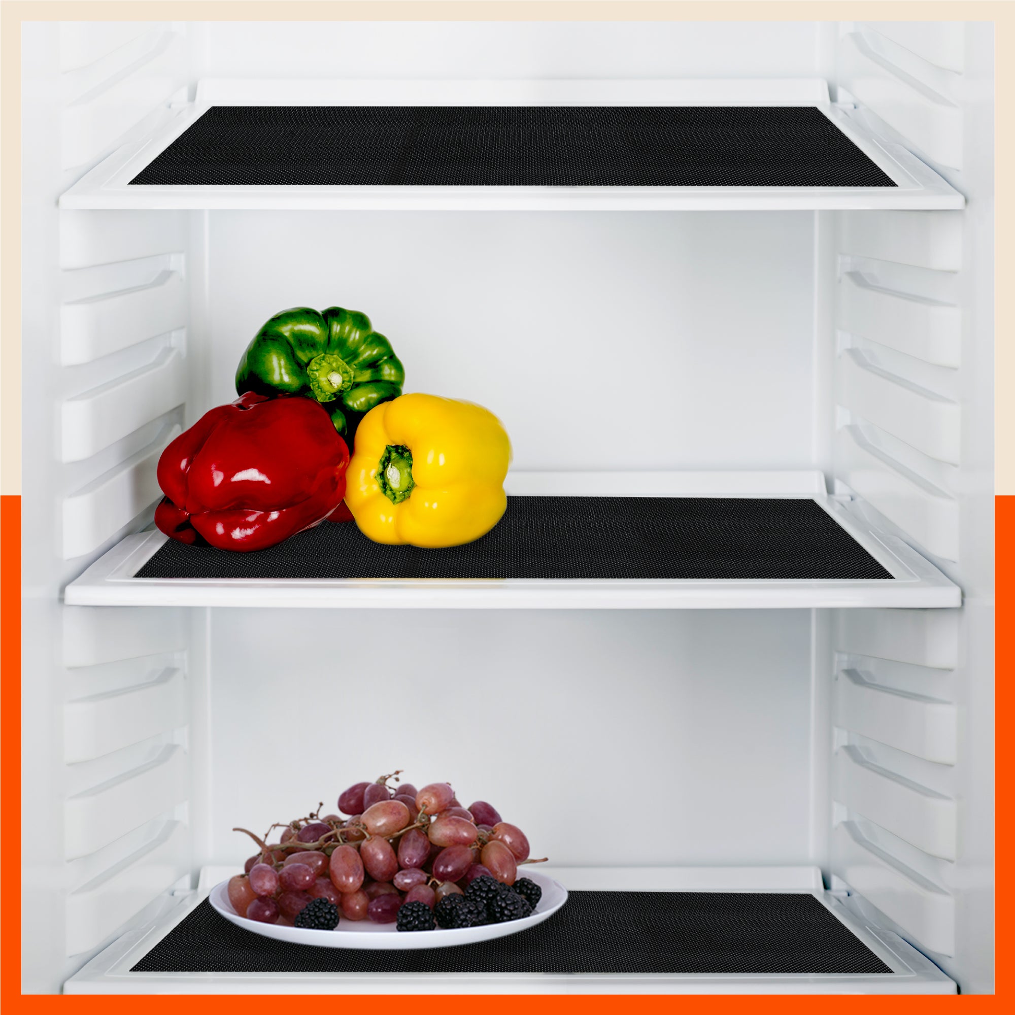 Vega Multipurpose Diamond Texture Shelf Liner | Black ( 45cm X 300cm 380 GSM)