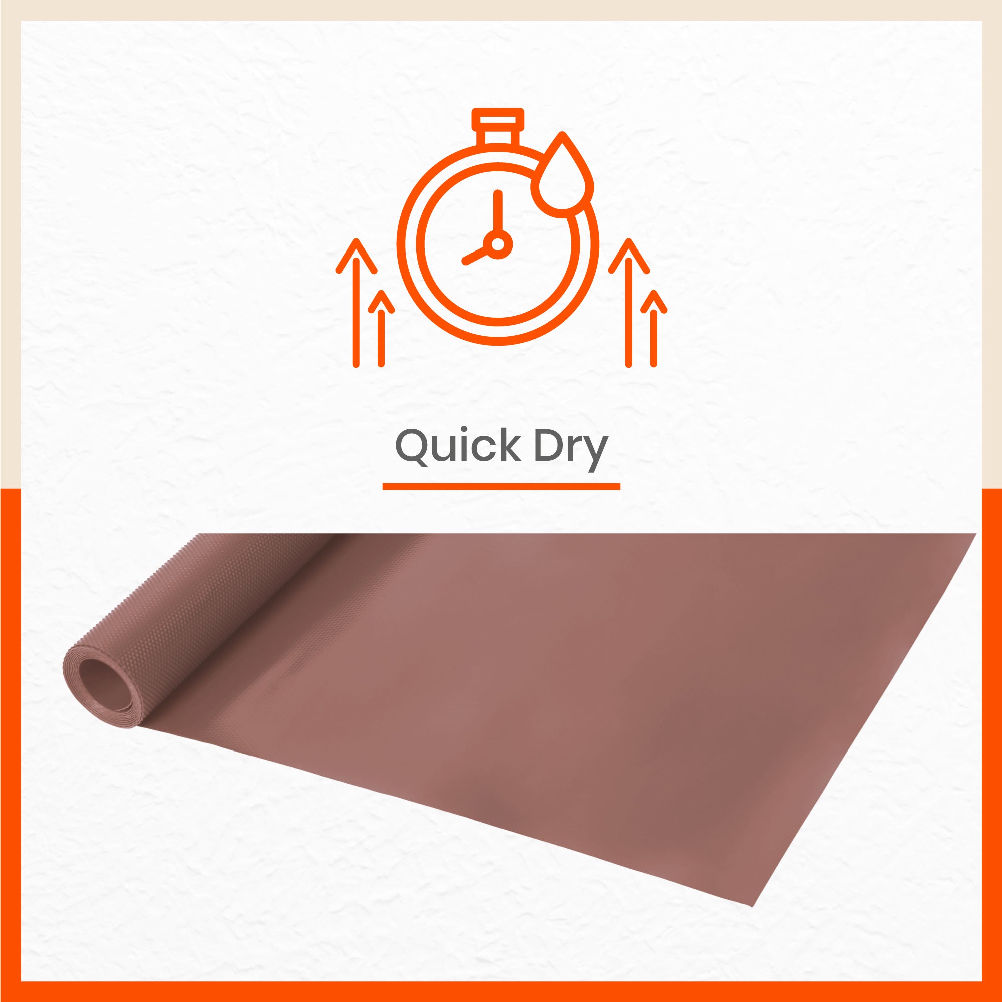 Vega Multipurpose Diamond Texture Shelf Liner | Coffee Brown ( 45cm X 150cm 380 GSM Pack of 3 )