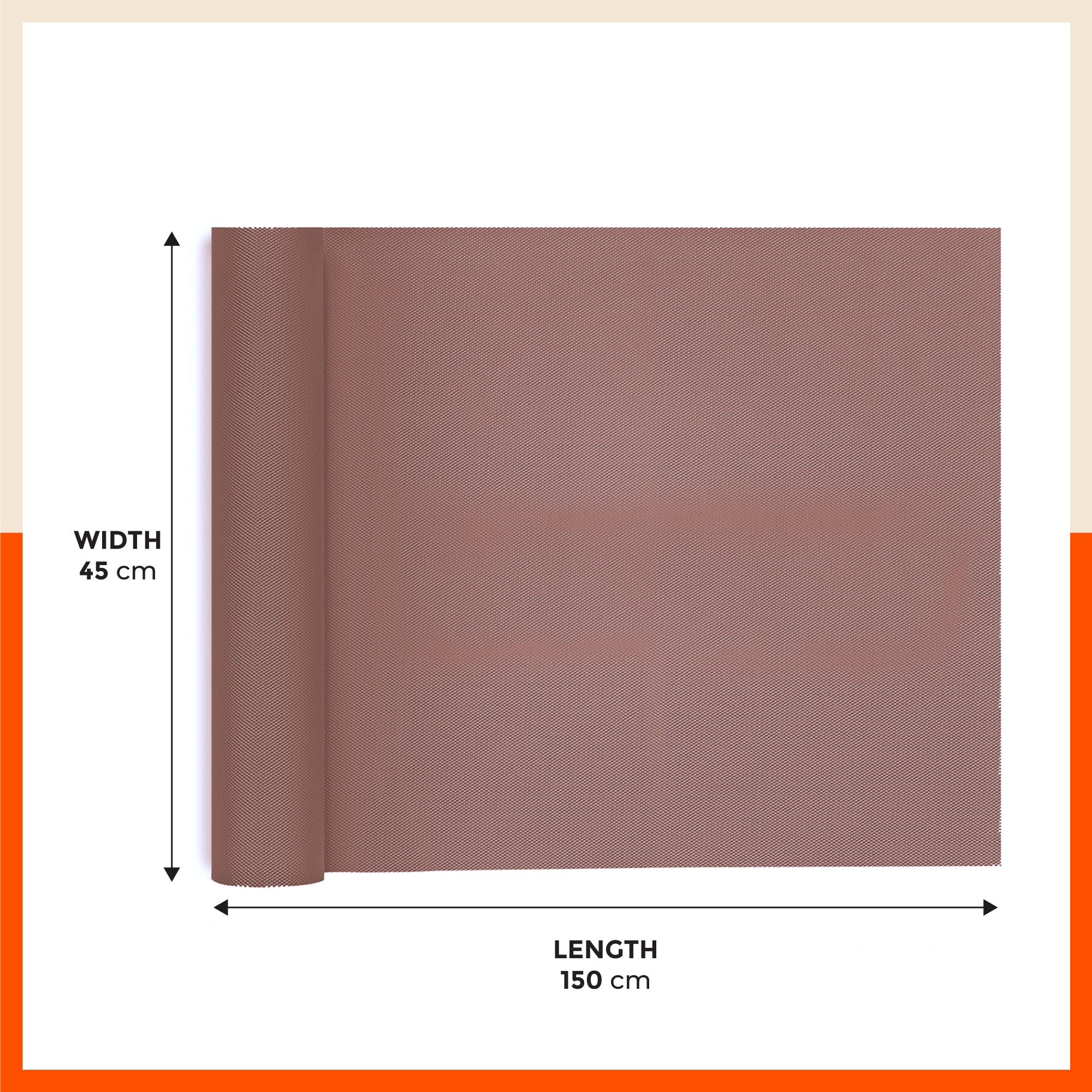 Vega Multipurpose Diamond Texture Shelf Liner | Coffee Brown ( 45cm X 150cm 380 GSM Pack of 3 )
