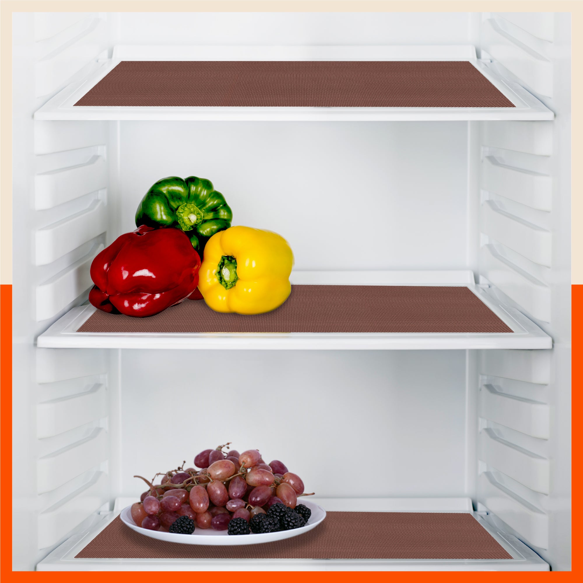 Vega Multipurpose Diamond Texture Shelf Liner | Coffee Brown ( 45cm X 300cm 380 GSM)