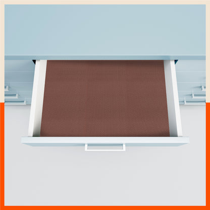 Vega Multipurpose Diamond Texture Shelf Liner | Coffee Brown ( 45cm X 150cm 380 GSM Pack of 3 )